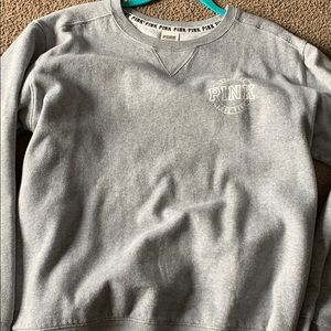 grey PINK crewneck